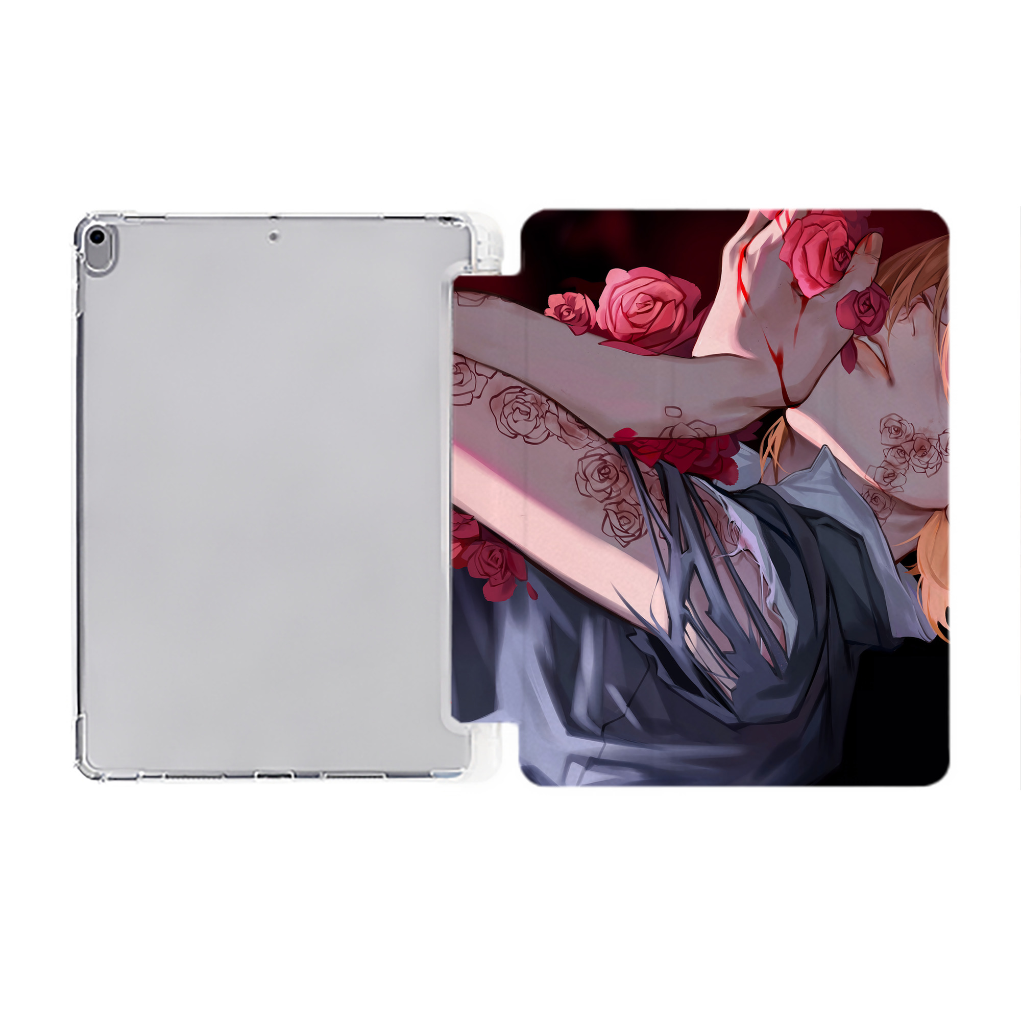 （画像用） 呪術廻戦 Jujutsu Kaisen IPad ケース ペン収納付き 三つ折りスタンド PUレザー×シリコン 対応機種9.5/10.5/10.9インチ
